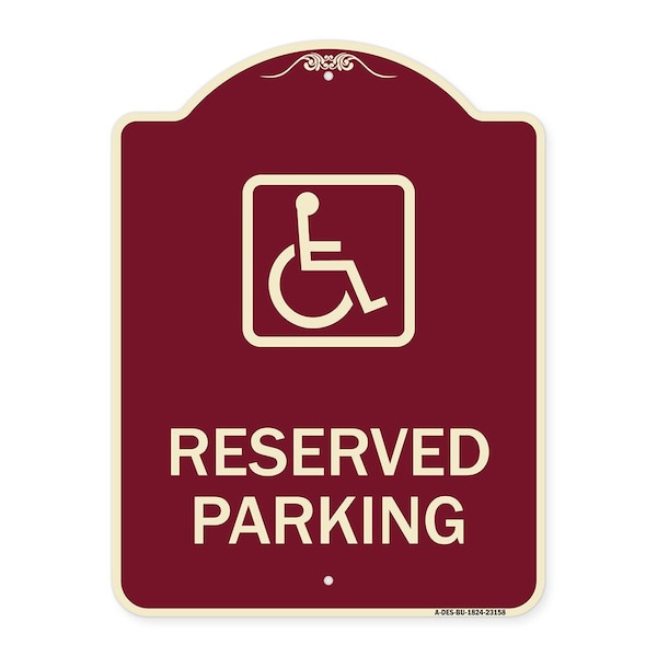 Signmission Reserved Parking HandicappedBlue Heavy-Gauge Aluminum Architectural Sign, 24" x 18", BU-1824-23158 A-DES-BU-1824-23158 - main